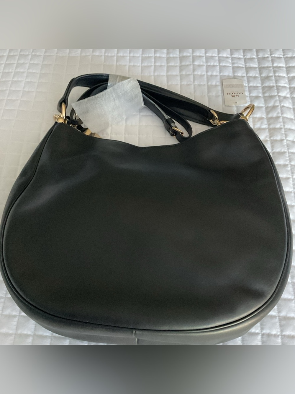 NWT Coach Black Leather Shoulder Nomad Hobo with Gold Hardware 36026 - Picture 2 of 7
